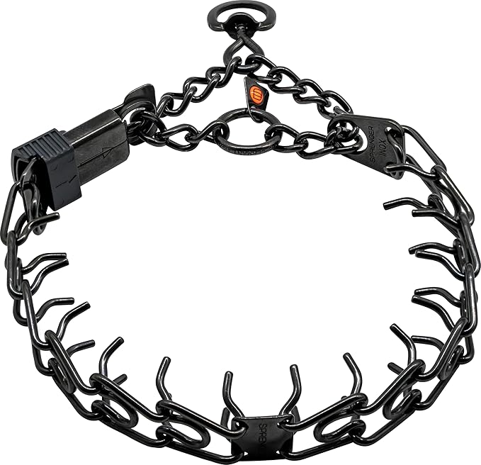Herm Sprenger Black Stainless Steel Dog Collar by HERMSPRENGER
