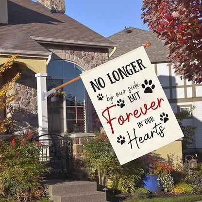 Pet Memorial House Flag No Longer By My Side Forever in Our Heart 28x40 Inch - Image 2