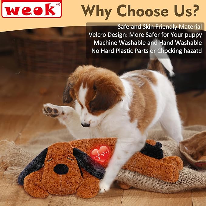 Puppy Heartbeat Toy for Separation Anxiety Relief, Heartbeat Stuffed Animal - Image 5