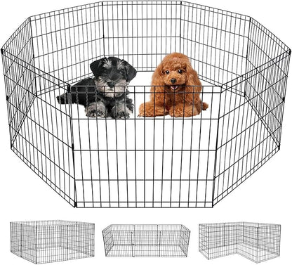 FDW 24 Inch Dog Pen 8 Panel Dog Playpen Indoor Outdoor Metal Puppy Pet Fence by FDW
