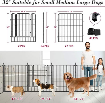 Dog Playpen 32 inch 24 Panels Indoor Outdoor Dog Pen - Image 3