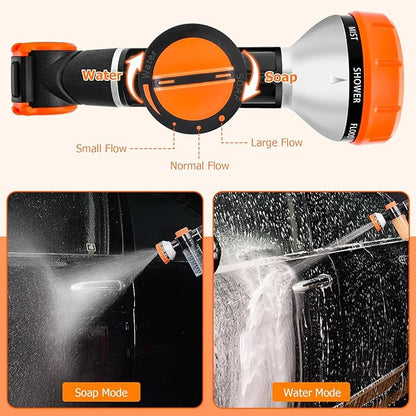Dog Wash Hose Attachment, High Pressure Garden Water Hose Nozzle 8 Way Foam - Image 4