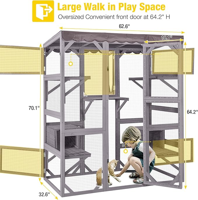 Aivituvin Cat House Outdoor Catio Kitty Enclosure - Image 9