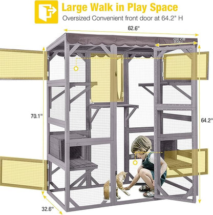 Aivituvin Cat House Outdoor Catio Kitty Enclosure - Image 9