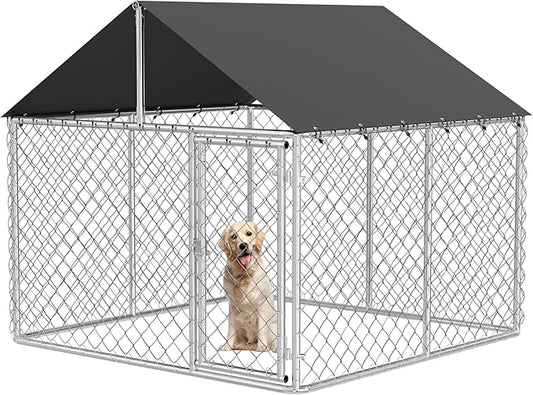 Outdoor Dog Enclosure Heavy Duty Dog Kennel House Mesh Dog Big Cage Pet Kennel by Petony