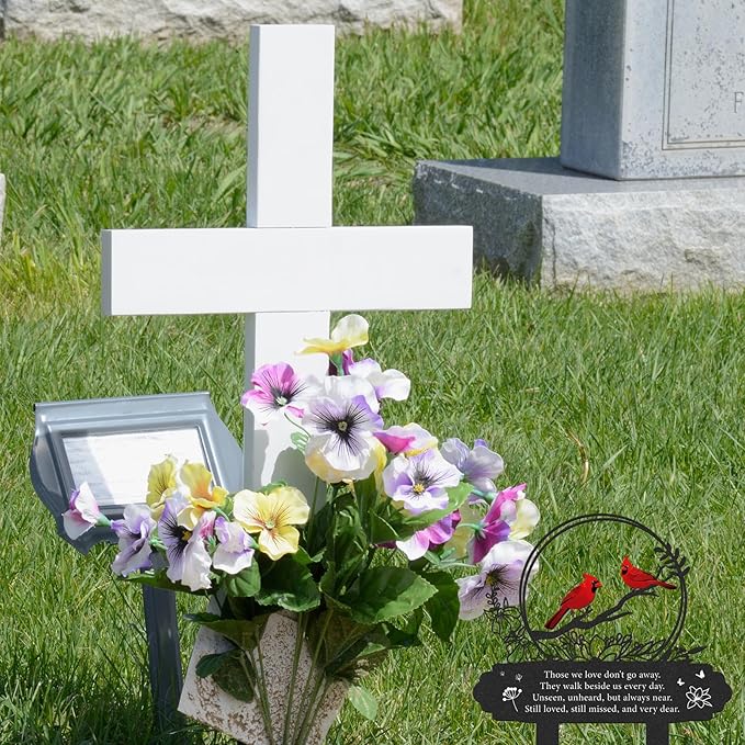 Cardinal Grave Decorations for Cemetery, Metal Memorial Stakes Grave - Image 5