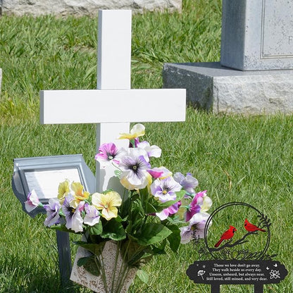 Cardinal Grave Decorations for Cemetery, Metal Memorial Stakes Grave - Image 5