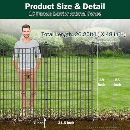 10 Panels No Dig Dog Fence Outdoor - Image 2