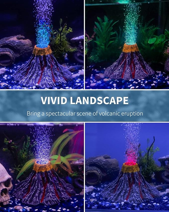 Uniclife Aquarium Volcano Ornament Kit Realistic Resin Volcanic Decoration - Image 2