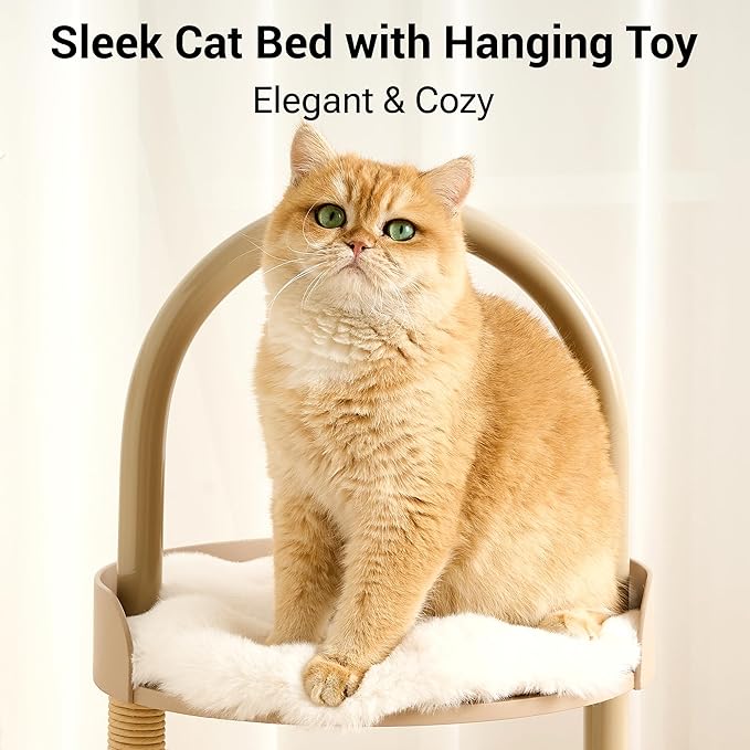 Modern Cat Tree Tower for Indoor Cats up to 12lbs, Wood Cat Bed - Image 2