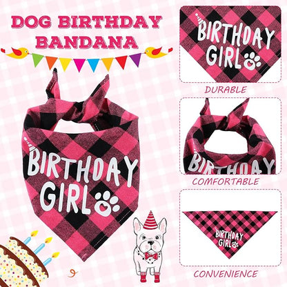 Weewooday Dog Birthday Party Supplies Birthday Boy Girl Cake Bandana Triangle - Image 4