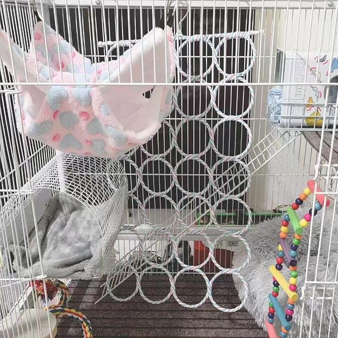 2 Pack Hanging Rat Rope Net, Bird Swing Toy, Parrot Climbing Ladder Bridge - Image 4