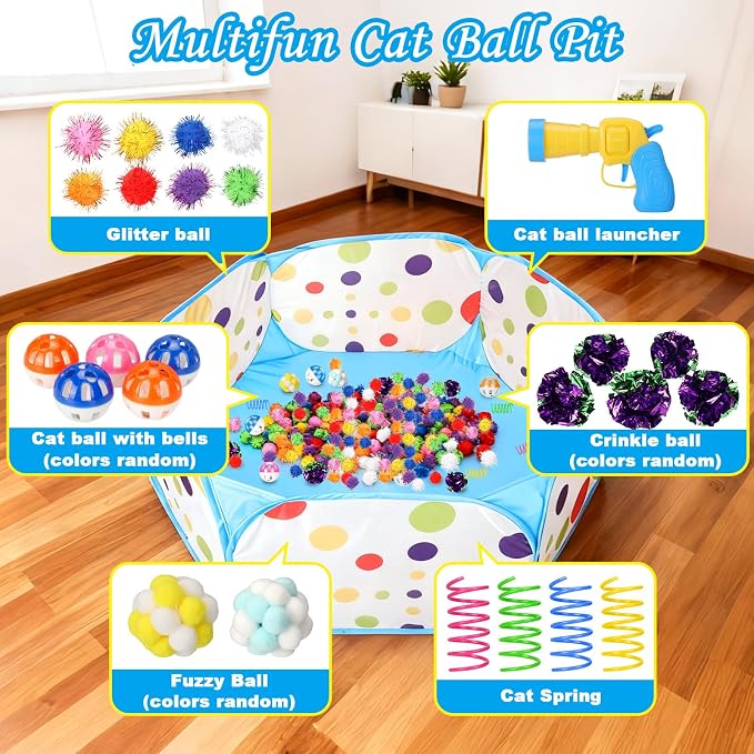 219PCS Cat Ball Pit with Balls, Interactive Toy - Image 3