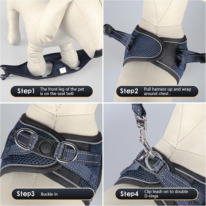 YIMEIS Dog Harness and Leash Set, No Pull Soft Mesh Pet Harness, Reflective - Image 2