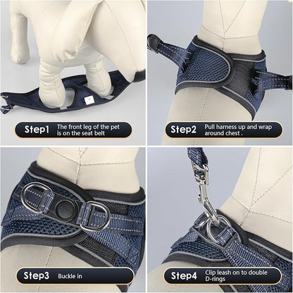 YIMEIS Dog Harness and Leash Set, No Pull Soft Mesh Pet Harness, Reflective - Image 2