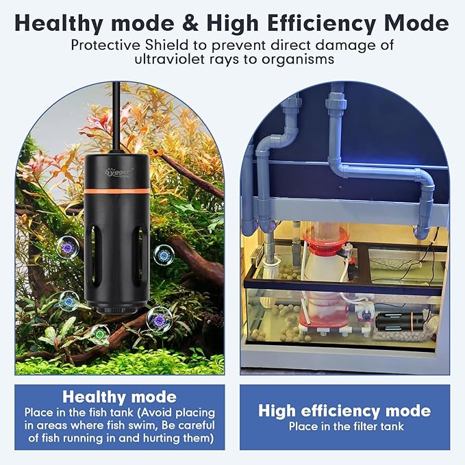 hygger Aquarium U-V Light with Timer, 360° Protective Shield Clean Light - Image 5