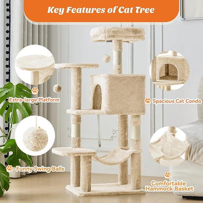 Cat Tree Tower 44 Inch, Small Cat Tower - Image 4