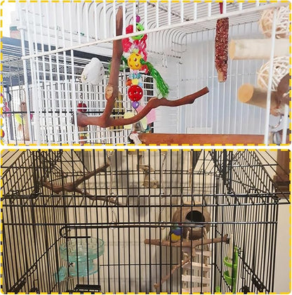 PINVNBY 2Pcs Wood Perches for Bird Cage, Natural Parrot Stand Branch Parakeet - Image 6