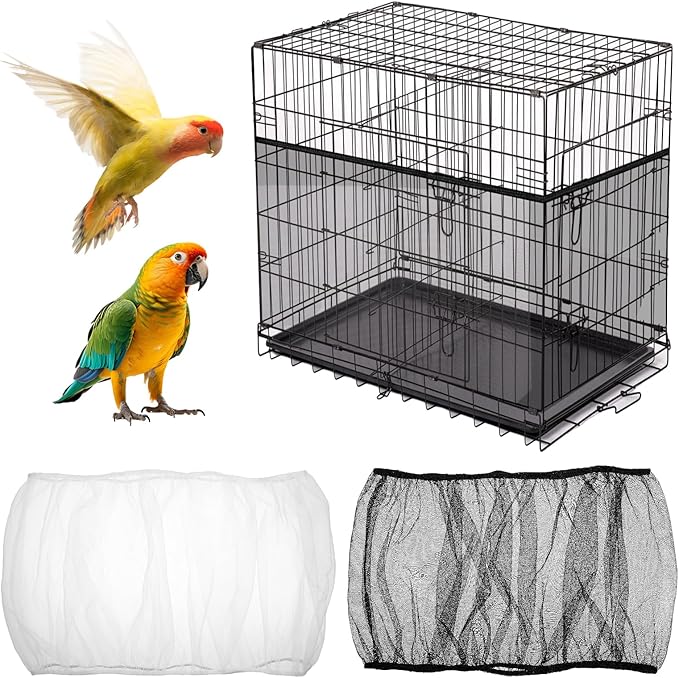 2pcs Large Bird Cage Seed Catcher Guards, Breathable Airy Nylon Mesh Material by Unknown