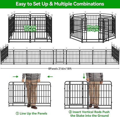 Heavy Duty Dog Playpen: 8 Steel Panels 47" Height, Square Steel Pipe - Image 7