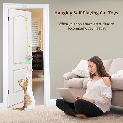 Interactive Cat Toys, 1 Interactive Wand, 8 Assorted Teaser Refills and 3 - Image 2