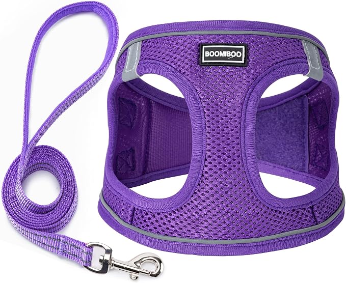 Dog Harness with Leash Set, No Pull Adjustable Reflective Step-in Puppy Pet by BOOMIBOO