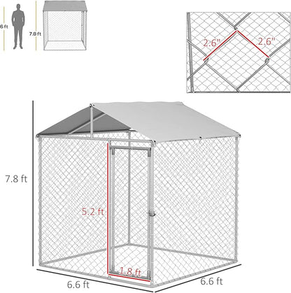 PawHut Outdoor Dog Kennel, Heavy Duty Dog Run Outdoor Fence - Image 7