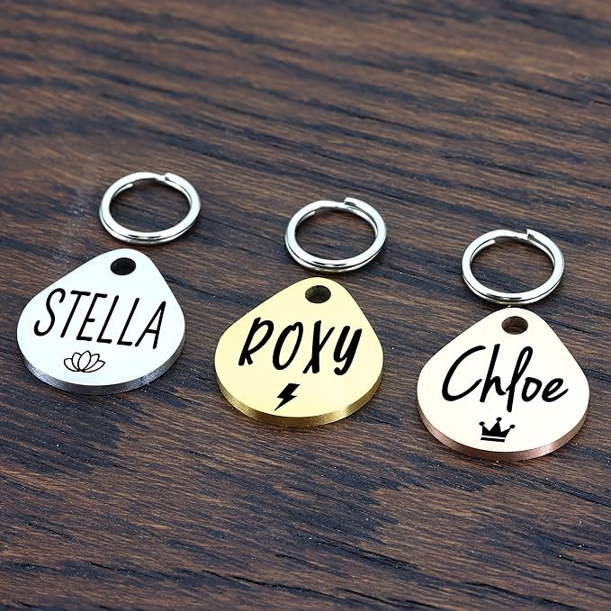 Ultra Joys Cat ID Tag Personalized Pet Tags, Durable Stainless Steel Small Pet - Image 2