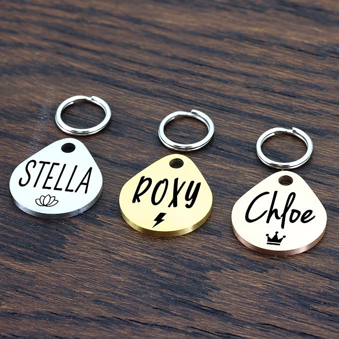 Ultra Joys Cat ID Tag Personalized Pet Tags, Durable Stainless Steel Small Pet - Image 2