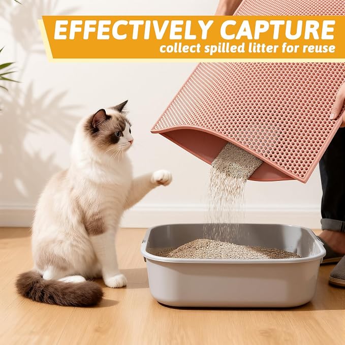 Pieviev Cat Litter Mat Double Layer Waterproof Urine Proof Trapping Mat 1 Pack) - Image 5