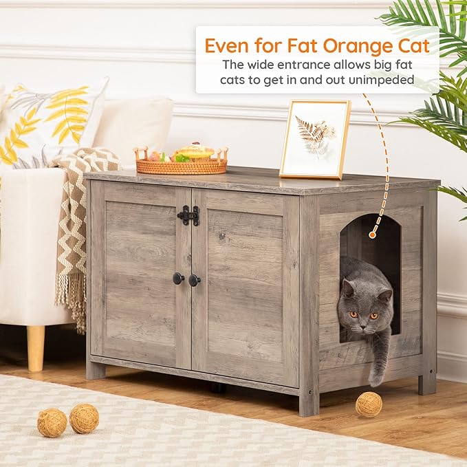 HOOBRO Litter Box Enclosure, Cat Litter Box Furniture - Image 2