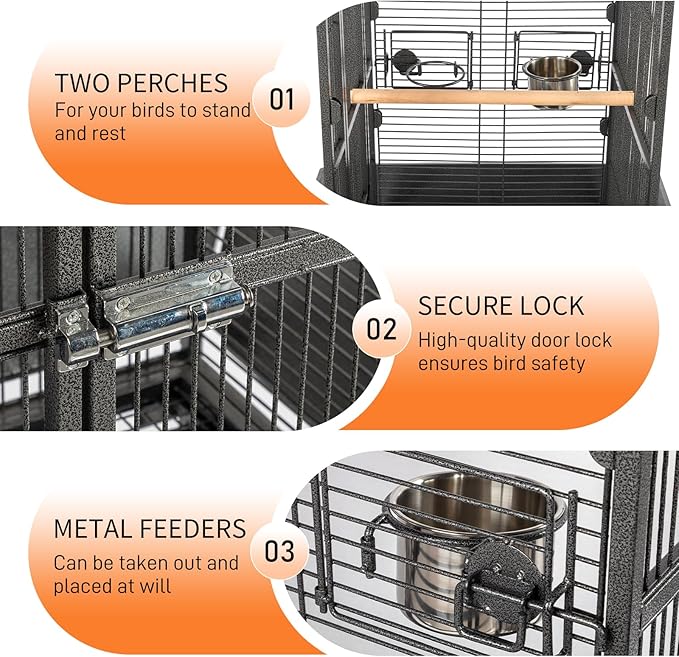 VINGLI Bird Cage with Rolling Stand - Image 4