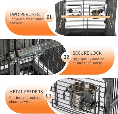 VINGLI Bird Cage with Rolling Stand - Image 4