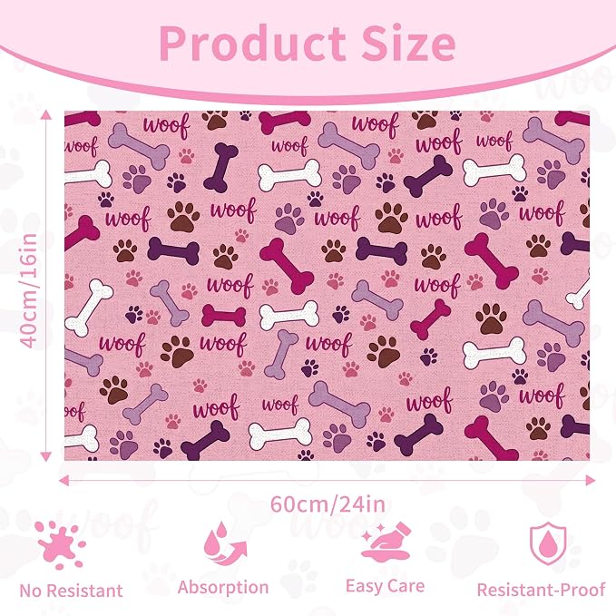 Dog Feeding Mat 24 x 16 Inch, Waterproof Non Slip Rubber Pet Bowl Pad Mat - Image 2