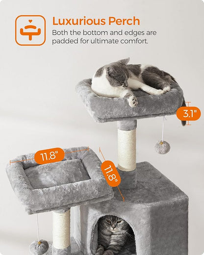 Feandrea Cat Tree, 45.3-Inch Cat Tower, Plush Condo - Image 3