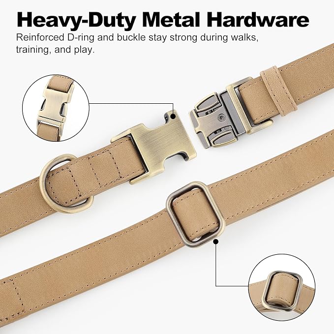 Plutus Pet Genuine Leather Dog Collar – Adjustable Pet Collar - Image 5