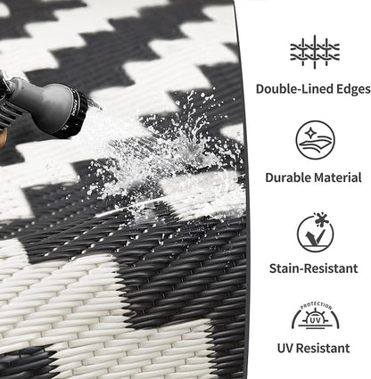 GENIMO Outdoor Rugs 8x10 Waterproof, Reversible Mats, Area Plastic Straw Rug - Image 8