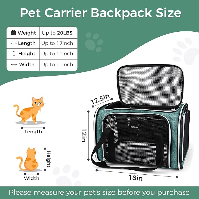 BAGLHER Pet Travel Carrier, Cat Carriers Dog Carrier - Image 2