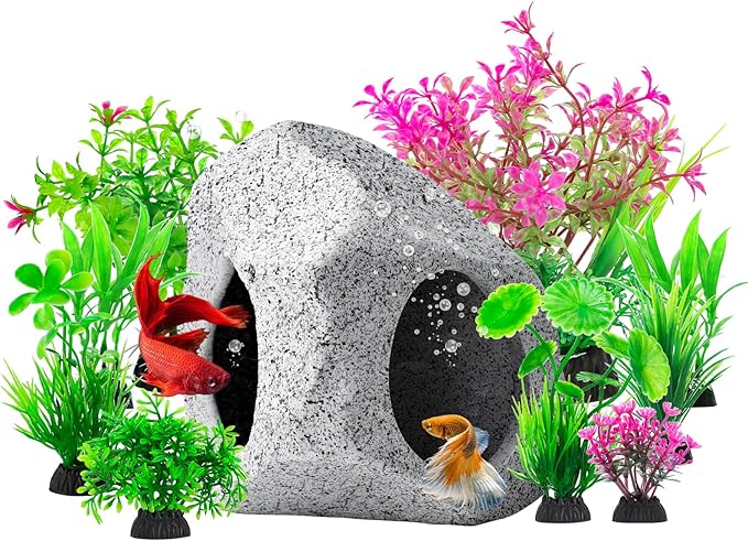 CousDUoBe 10Pcs Aquarium Hideaway Rock Cave Fish Tank Decorations quarium by CousDUoBeAquariumfishtankdecoration