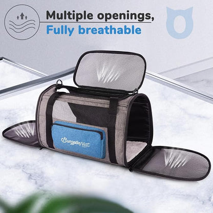 BurgeonNest Cat Carrier, Airline Approved Dog Carrier, Soft Sided Cat Pet - Image 5