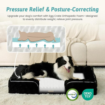 Orthopedic Dog Bed for Extra Large Dog, Soft and Warm Faux Fur Sofa for Giant - Image 2