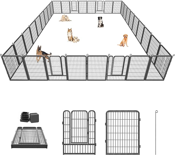 Dog Playpen 40 inch Dog Fence for Outdoor Indoor Use Heavy Duty Metal Dog Pen by Jhsomdr