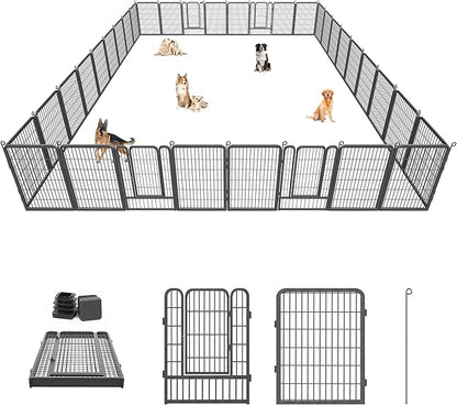 Dog Playpen 40 inch Dog Fence for Outdoor Indoor Use Heavy Duty Metal Dog Pen by Jhsomdr