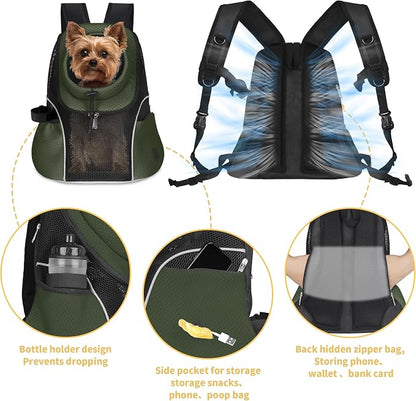 WOYYHO Pet Dog Carrier Backpack Small Dog Front Backpack Ventilated Mesh Dog - Image 3