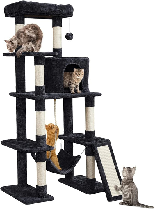Yaheetech Cat Tree Cat Tower, 63in Multi-Level Pet Furniture by Yaheetech