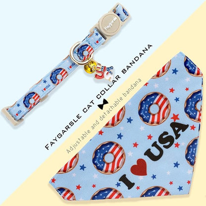 Faygarsle 2 Pack Patriotic Cat Collar Set - Image 6