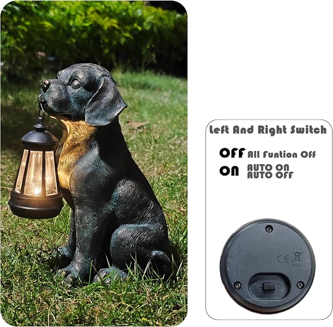 Solar Resin Dog Statue - Image 7