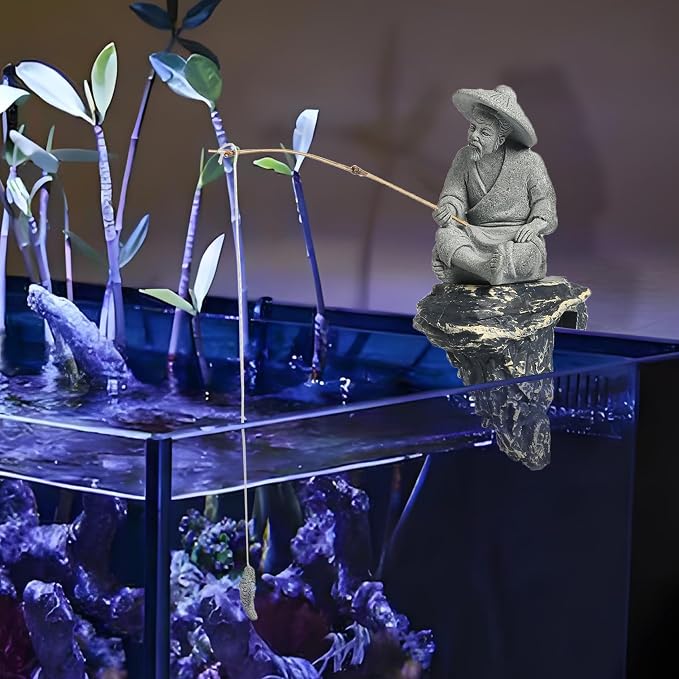 LIYAOLI Mini Fisherman Statue for Aquarium Decor - Image 5