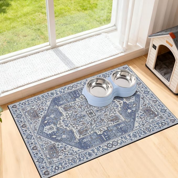 famibay Dog Food Mat, Absorbent Cat Dog Mats by Famibay