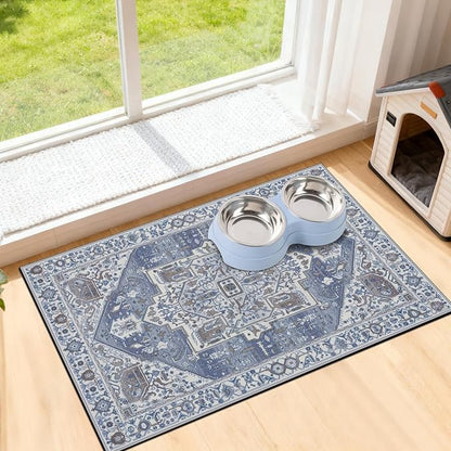 famibay Dog Food Mat, Absorbent Cat Dog Mats by Famibay